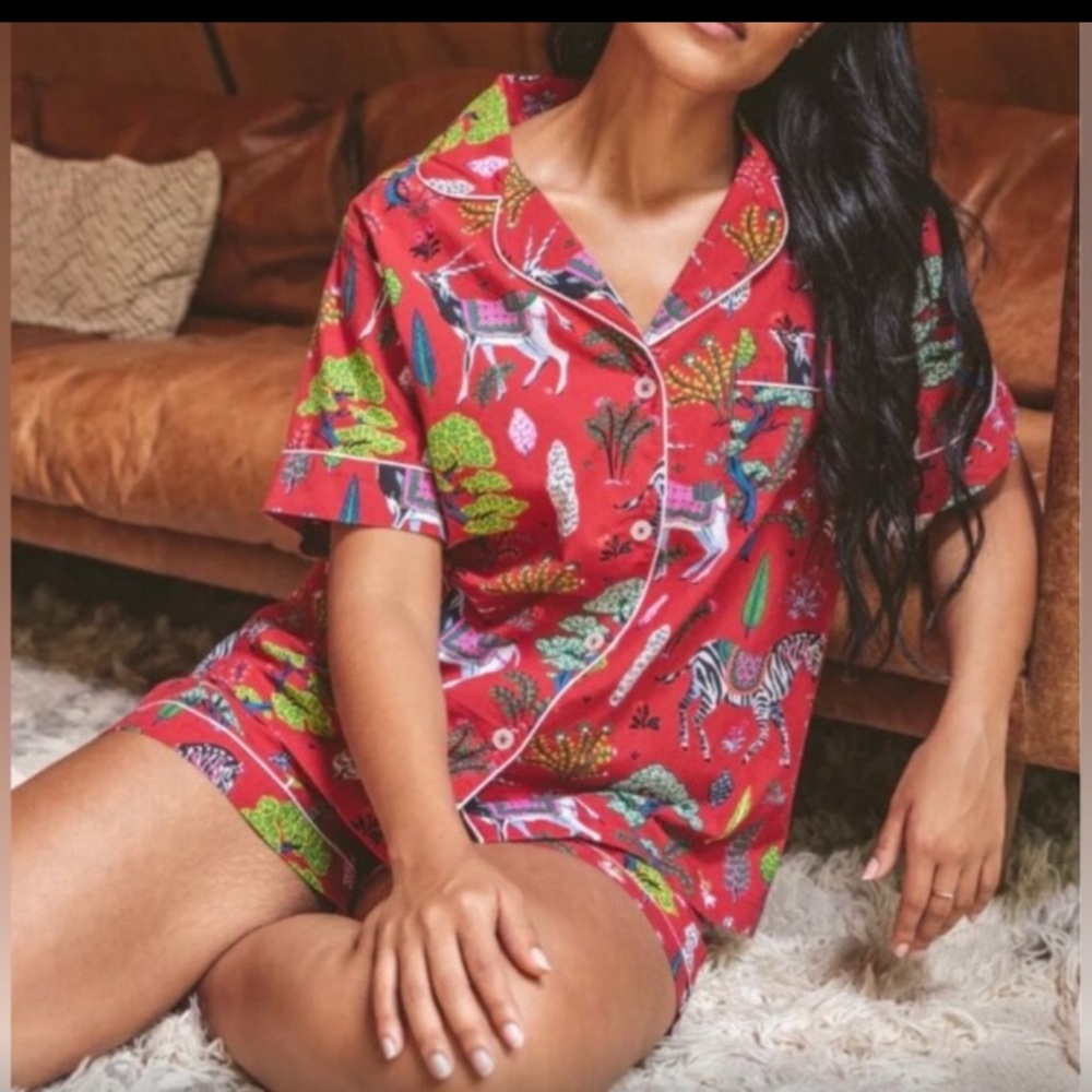 Printfresh Red Zebra Print Pajama Top